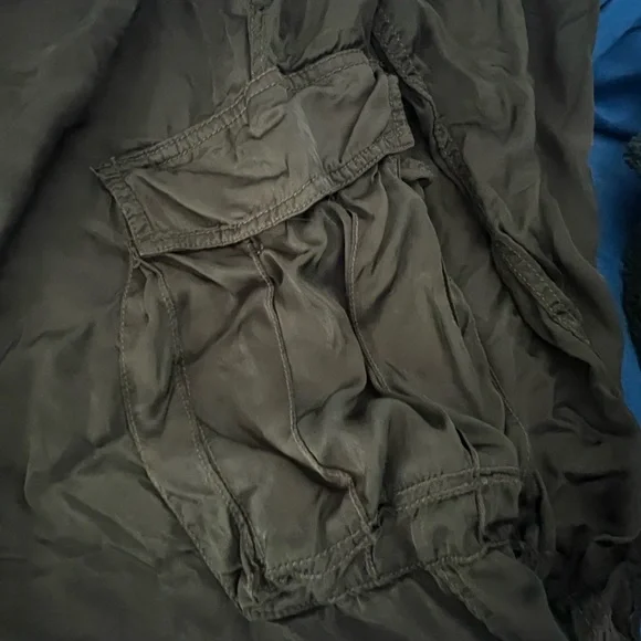 Aerie Wide Leg Pants - Olive Green - Picture 3 of 6